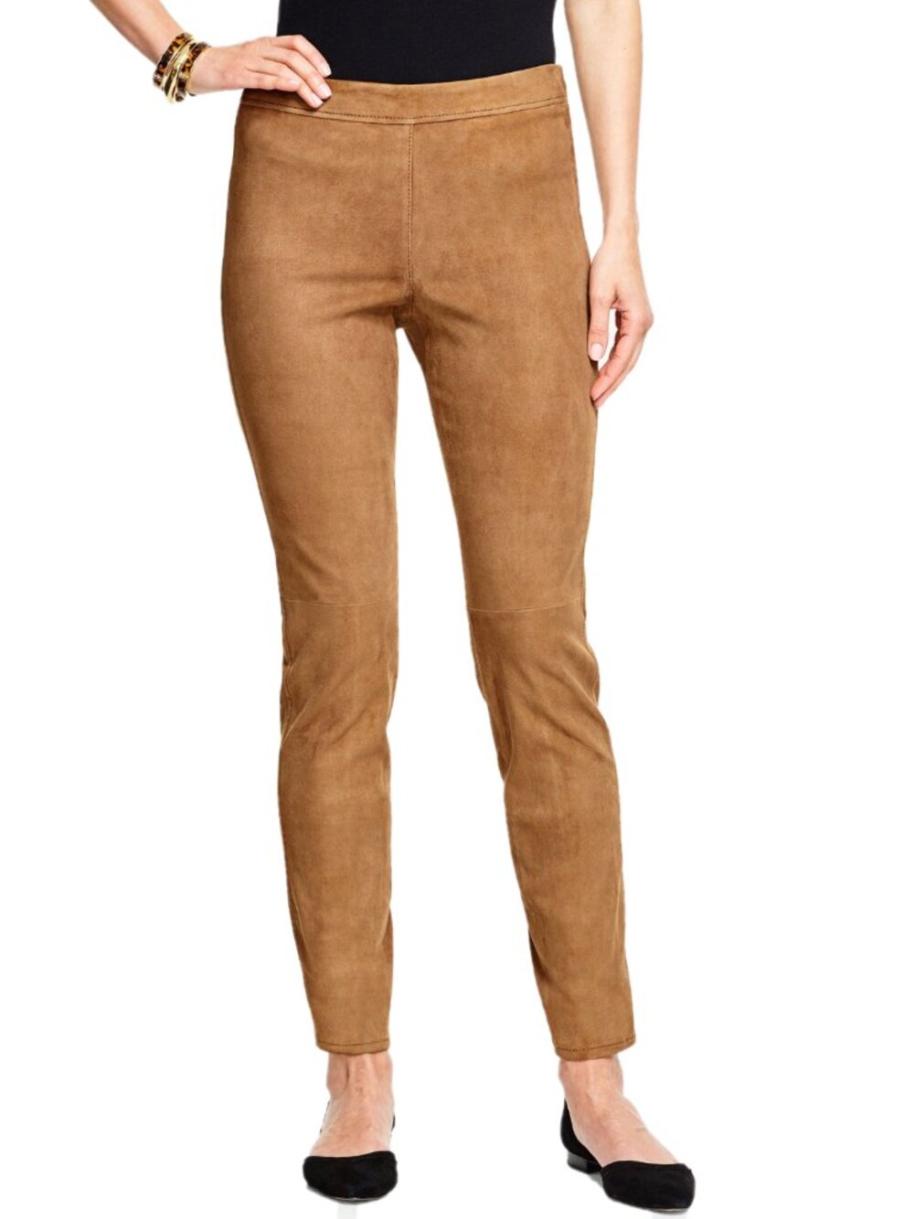 Talbots Stretch Suede Leggings Brown (Size 16) NWT